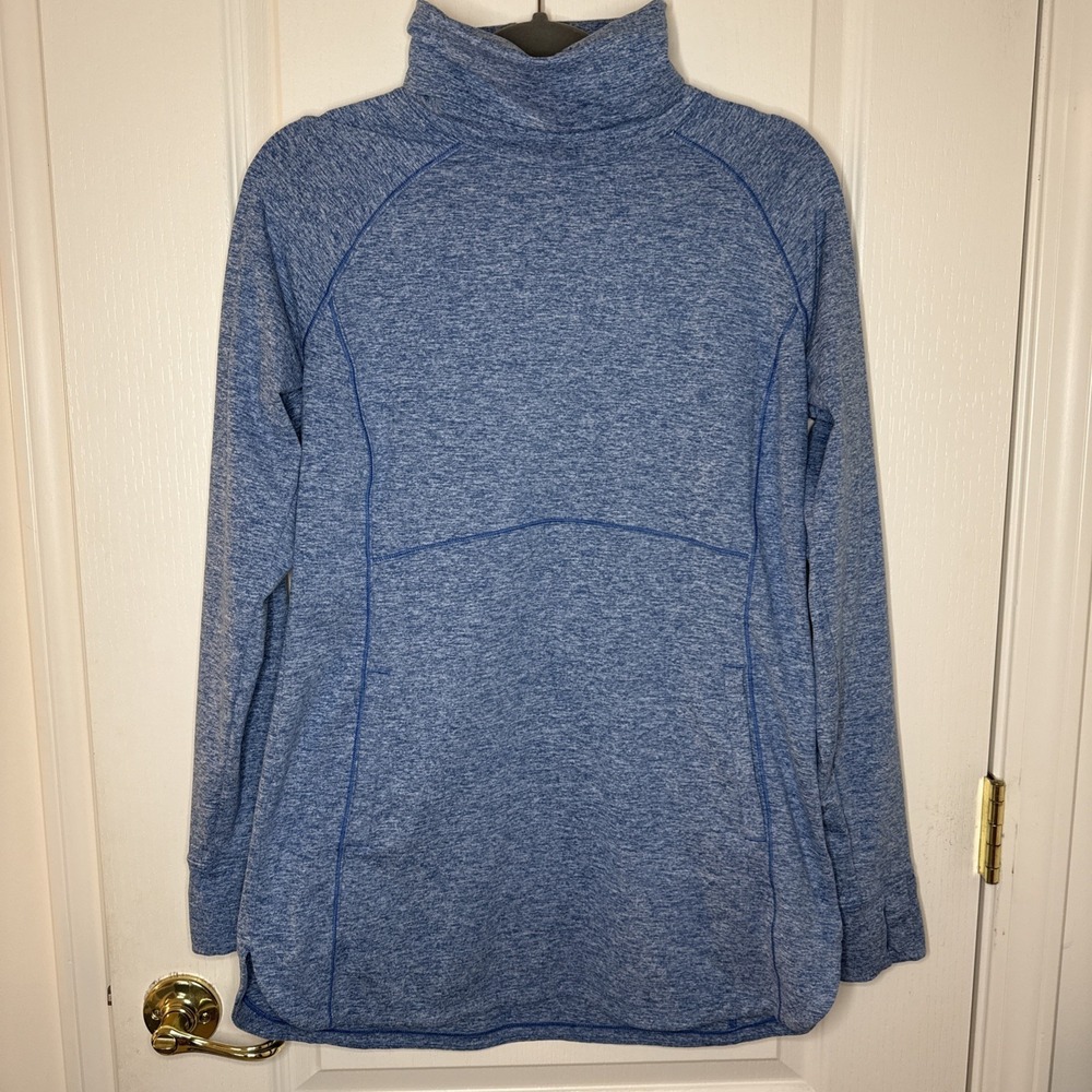Duluth Trading Co Women's Small Blue Heather Turtle Neck Pullover Sweatshirt